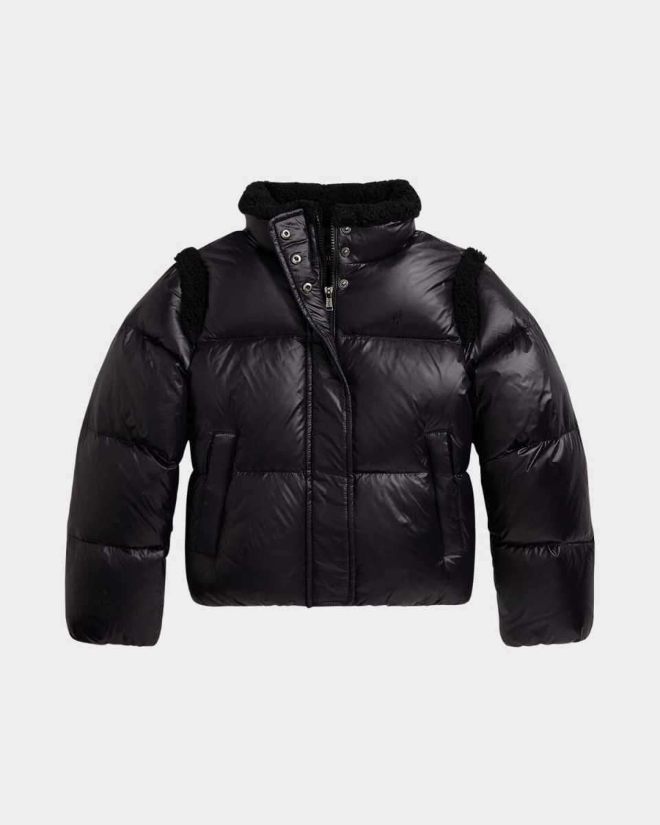 Girl's Recycled Nylon Taffeta Down Puffer Jacket, Size S-